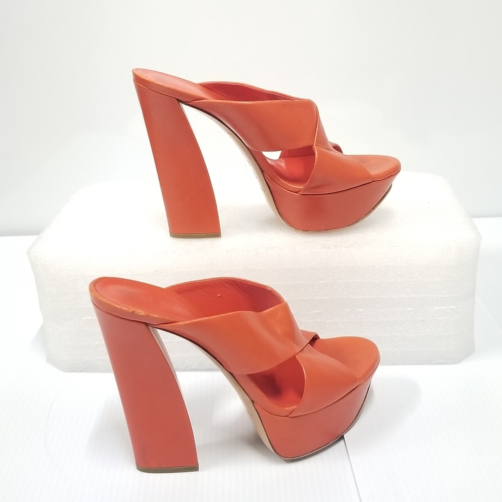 CASADEI Mules High Heels Platform Orange - Picture 7 of 12